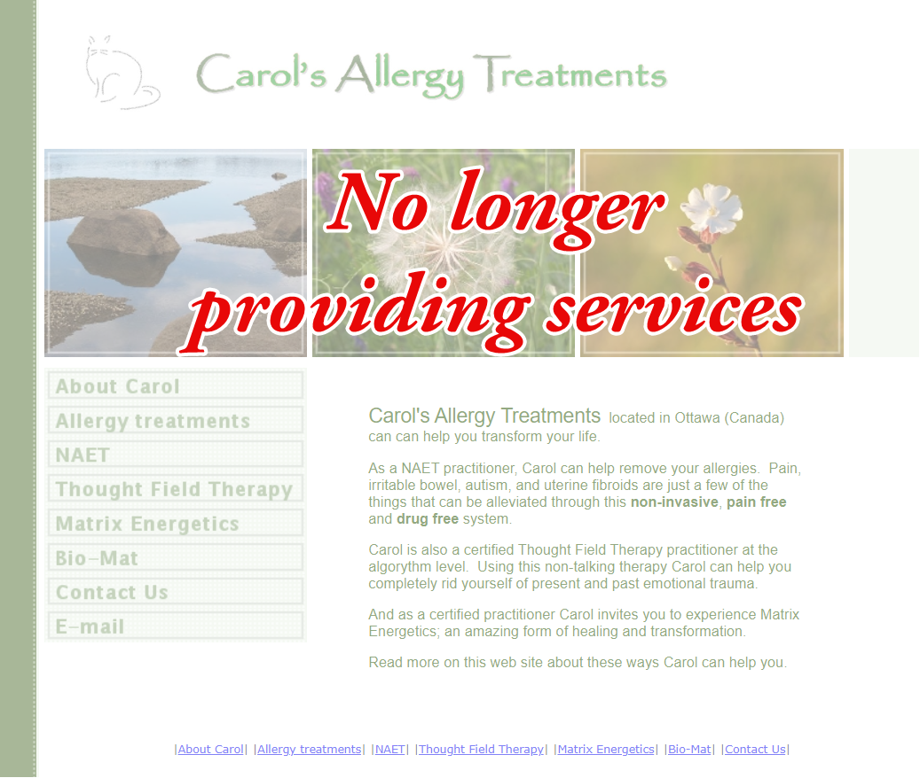 No longer providing services